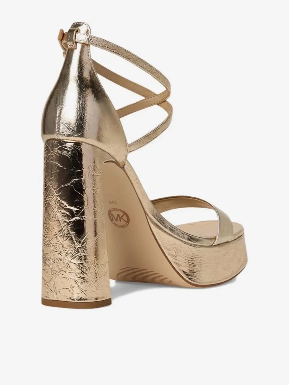 Michael Kors Metallic Gold Platform Block Heel Sandals